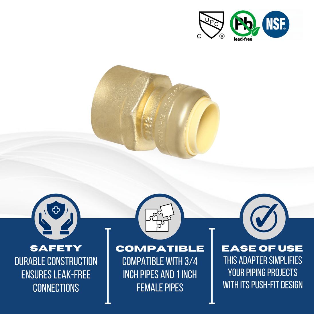 3/4 inch Push-to-Connect x 1 inch Female Adapter