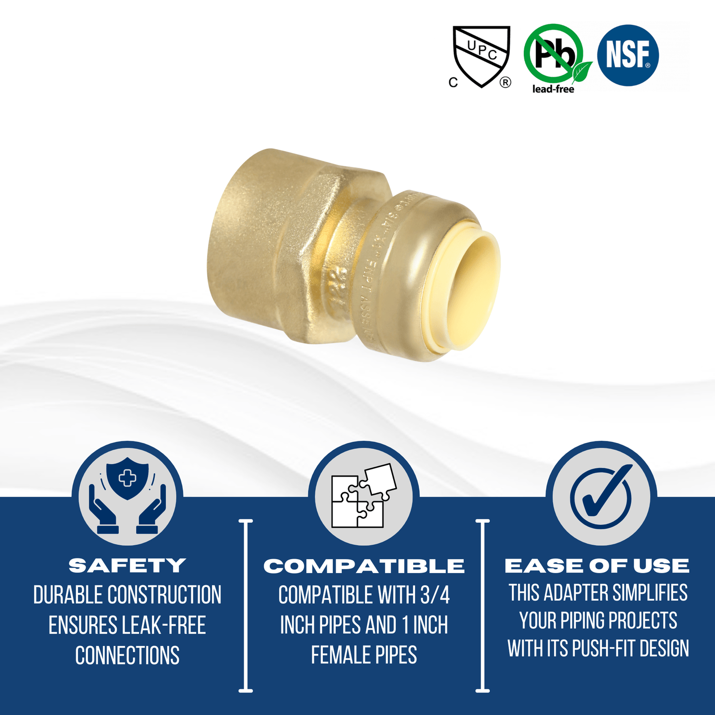 3/4 inch Push-to-Connect x 1 inch Female Adapter