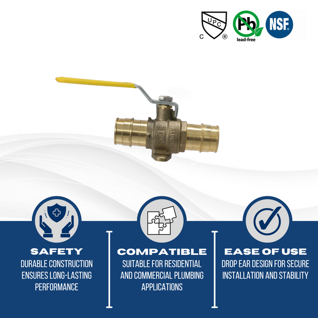 1 Inch Pex-A Expansion Ball Valve with Drop Ear
