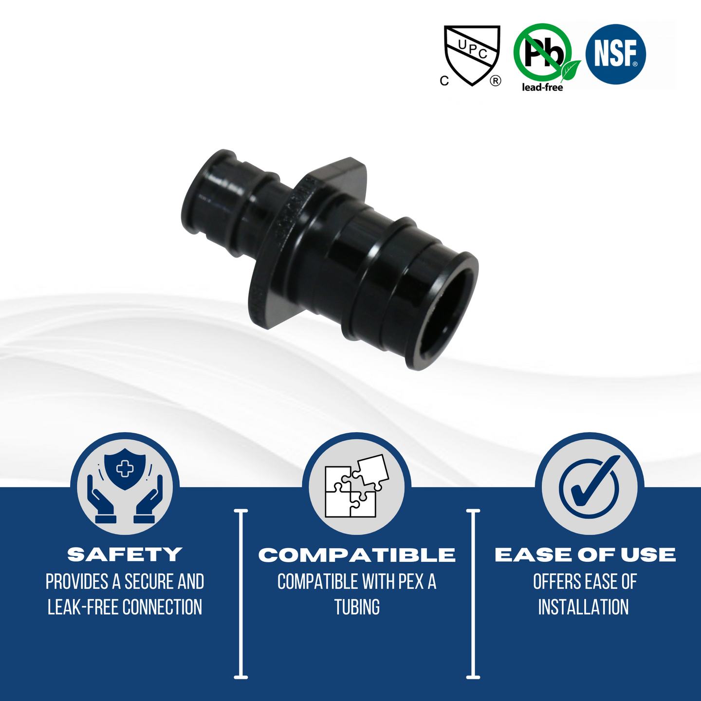 Pex-A Expansion 1/2 Inch x 3/4 Inch Coupling Poly, Pex-A F1960 Poly Coupling