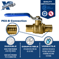 1 Inch PEX-B Barb Crimp Ball Valve Hot (Red) and Cold (Blue)