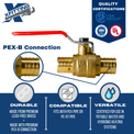 1 Inch PEX-B Barb Crimp Ball Valve Hot (Red)