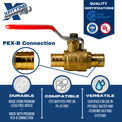 3/4 Inch PEX-B Barb Crimp Ball Valve Hot (Red)
