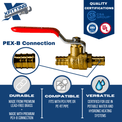 1/2 Inch PEX-B Barb Crimp Ball Valve Hot (Red)