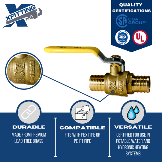 3/4 Inch PEX-B Barb Crimp Ball Valve