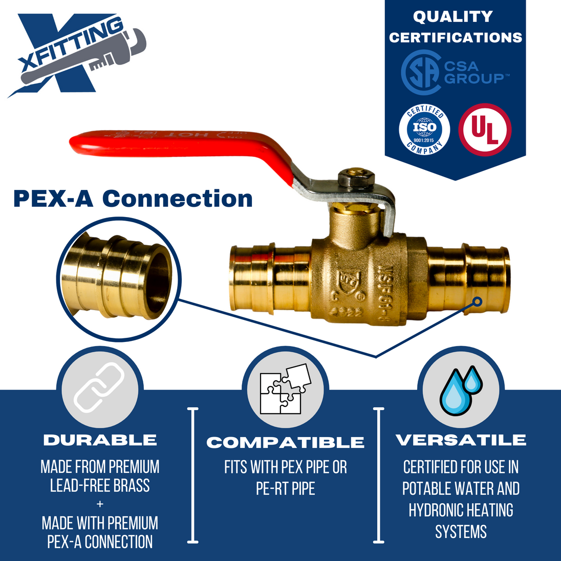 3/4 inch Pex-A Expansion Ball Hot (Red)