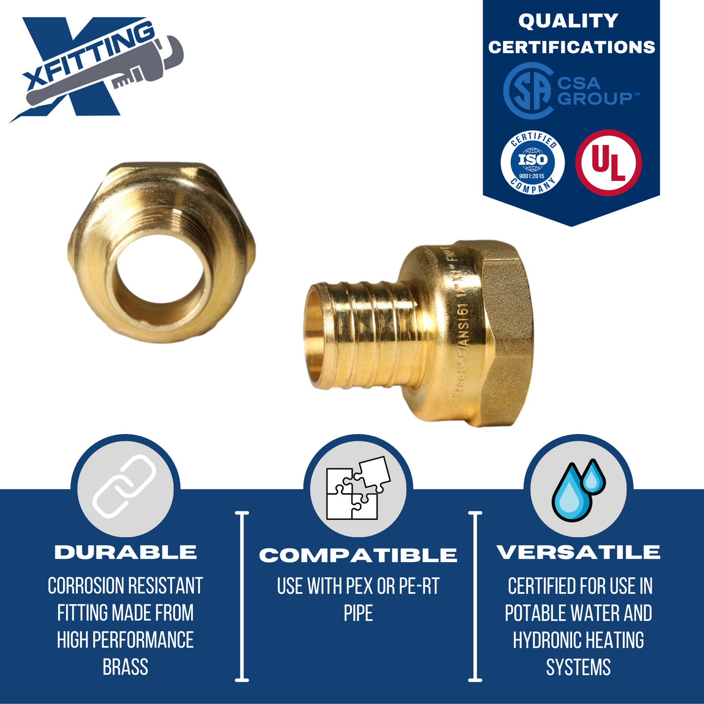 1 Inch PEX-B Barb Crimp X 1 Inch FEMALE NPT ADAPTER