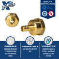 3/8 Inch PEX-B Barb Crimp X 1/2 Inch FEMALE NPT ADAPTER