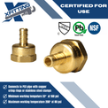 3/8 Inch PEX-B Barb Crimp X 1/2 Inch FEMALE NPT ADAPTER