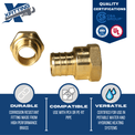3/4 Inch PEX-B Barb Crimp X 1/2 Inch FEMALE NPT ADAPTER