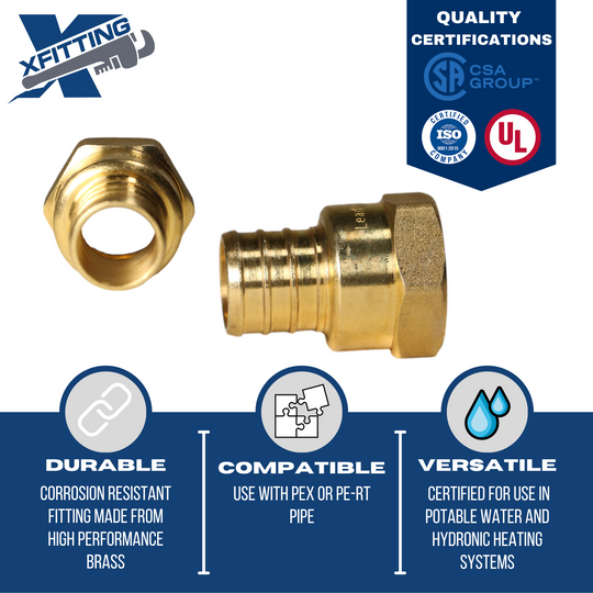 3/4 Inch PEX-B Barb Crimp X 1/2 Inch FEMALE NPT ADAPTER