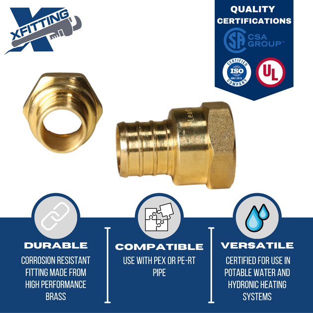 3/4 Inch PEX-B Barb Crimp X 1/2 Inch FEMALE NPT ADAPTER