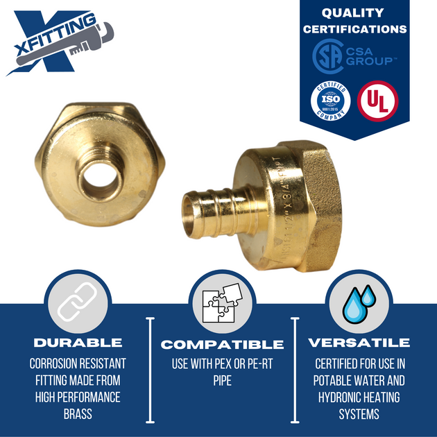 1/2 Inch PEX-B Barb Crimp X 3/4 Inch FEMALE NPT ADAPTER