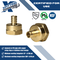 1/2 Inch PEX-B Barb Crimp X 3/4 Inch FEMALE NPT ADAPTER