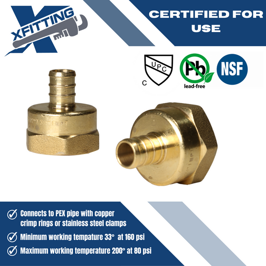 1/2 Inch PEX-B Barb Crimp X 3/4 Inch FEMALE NPT ADAPTER