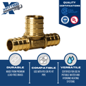 1/2 Inch x 1/2 Inch x 3/4 Inch PEX-B Barb Crimp Reducing Tee