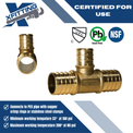 1 Inch x 1 Inch x 3/4 Inch PEX-B Barb Crimp Reducing Tee