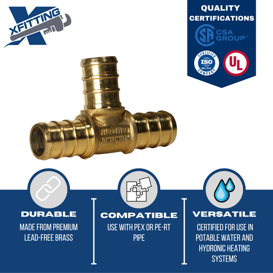 1/2 Inch PEX-B Barb Crimp Tee