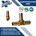 3/8 Inch PEX-B Barb Crimp Tee