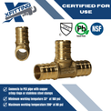 5/8 Inch PEX-B Barb Crimp Tee