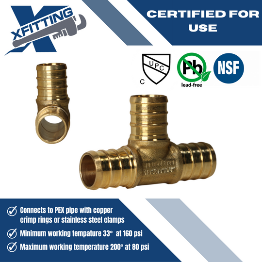 5/8 Inch PEX-B Barb Crimp Tee