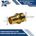 1 Inch PEX-B Barb Crimp X 3/4 Inch MALE NPT ADAPTER