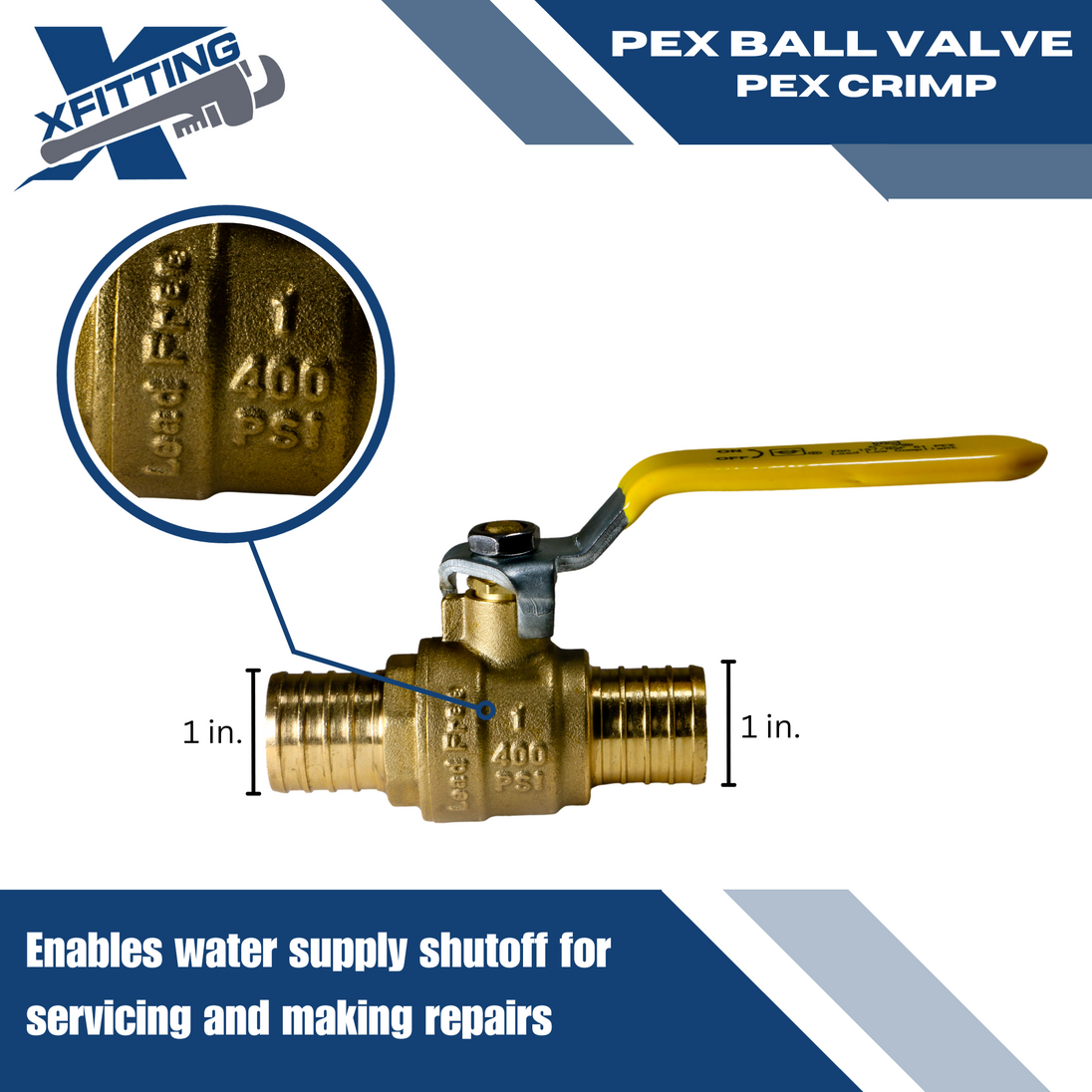 1 Inch PEX-B Barb Crimp Ball Valve