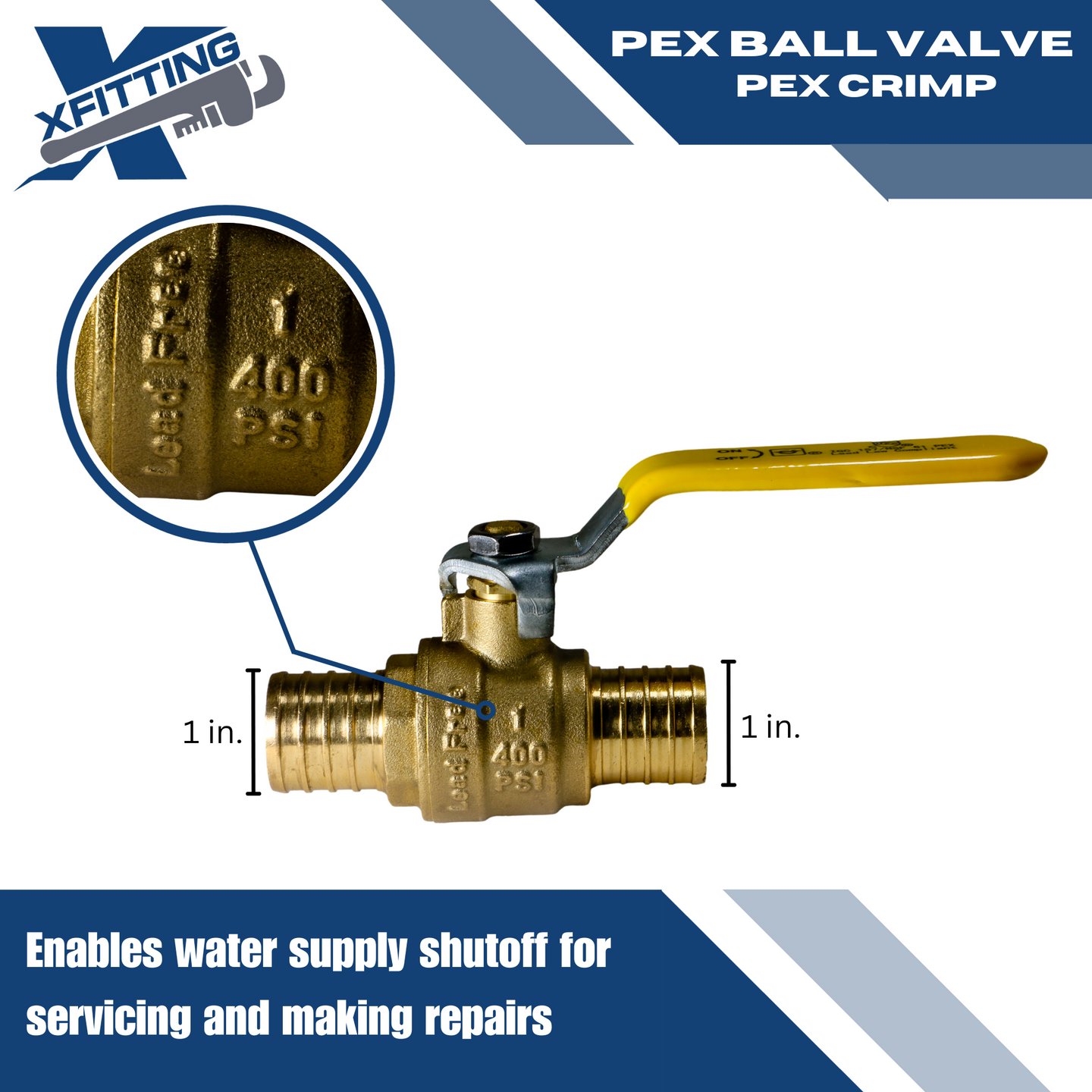 1 Inch PEX-B Barb Crimp Ball Valve