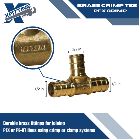 1/2 Inch PEX-B Barb Crimp Tee