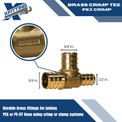 3/4 Inch x 1/2 Inch x 3/4 Inch PEX-B Barb Crimp Reducing Tee