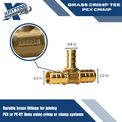 1/2 Inch x 1/2 Inch x 3/8 Inch PEX-B Barb Crimp Reducing Tee