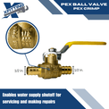 1/2 Inch PEX-B Barb Crimp Ball Valve