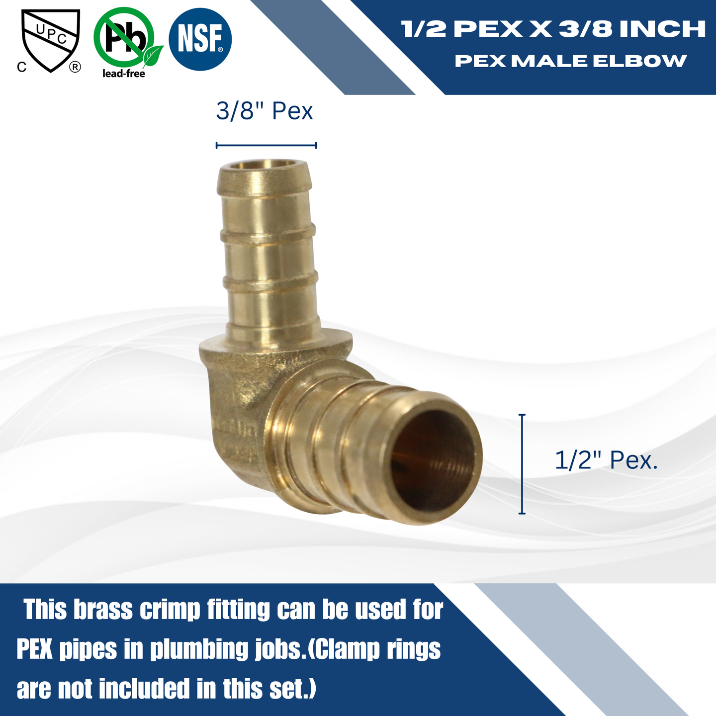 1/2 inch x 3/8 inch PEX-B Barb Elbow