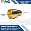 3/4 inch PEX-B Barb x 3/4 inch Female Sweat Adapter