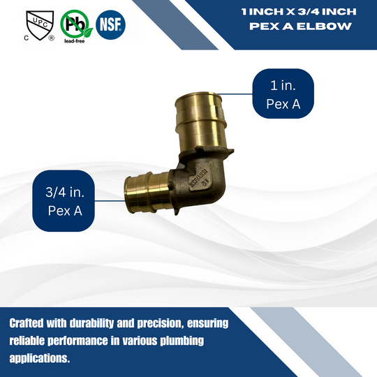 Pex-A Expansion 3/4 Inch x 1 Inch Reducing Elbow
