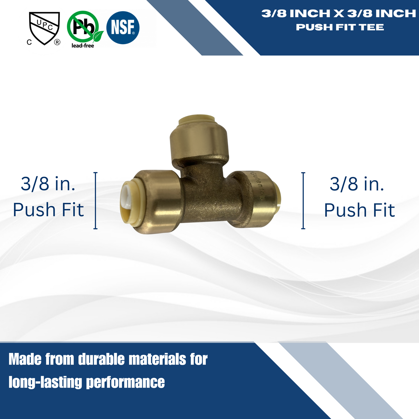 3/8 inch Push-to-Connect Tee
