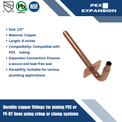 1/2 inch PEX-B Barb Stub Out Elbow with Flange, 3-1/2 inch x 8 inch