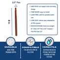 1/2 inch PEX-B Barb Stub Out Straight, 8 inch Long