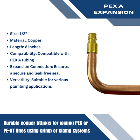 1/2 inch Pex-A Expansion Stub Out Elbow 3-1/2 Inchx 8 Inch