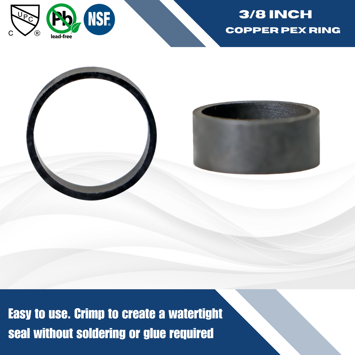 3/8 Inch Copper PEX-B Barb ring