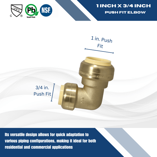1 inch x 3/4 inch Push-to-Connect Elbow