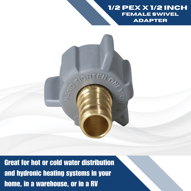 1/2 inch PEX-B Barb x 1/2 inch FNPT Swivel