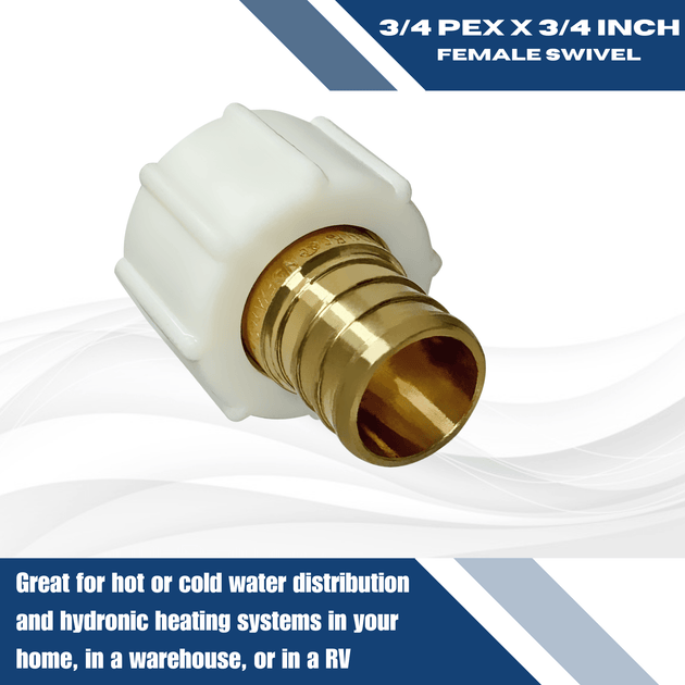 3/4 Inch PEX-B Barb x 3/4 Inch Female Swivel Adapter