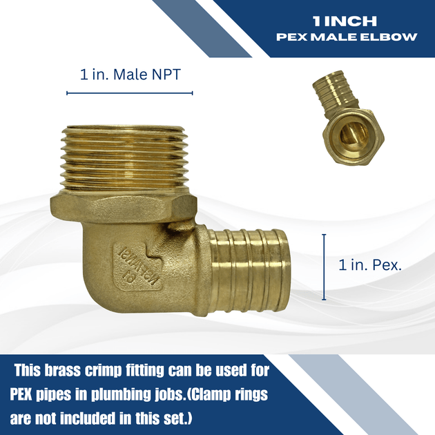 1 inch PEX-B Barb x 1 inch MNPT Elbow