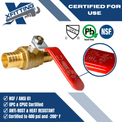 1 Inch PEX-B Barb Crimp Ball Valve Hot (Red) and Cold (Blue)