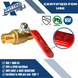 1 Inch PEX-B Barb Crimp Ball Valve Hot (Red) and Cold (Blue)