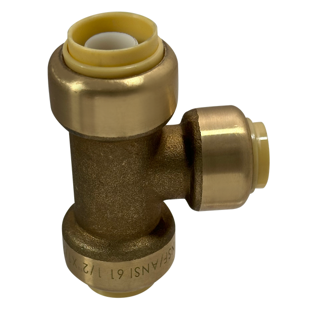 1/2 Inch x 1/2 Inch x 3/8 Inch Push-to-Connect Tee