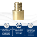 1 inch PEX-B Barb x 1 inch Female Sweat Adapter
