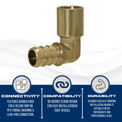 1/2 inch PEX-B Barb x 1/2 inch Male Sweat Adapter Elbow