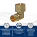 3/4 inch PEX-B Barb x 3/4 inch Female Sweat Adapter Elbow